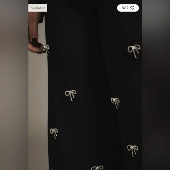 3-The Colette Cropped Wide-Leg Pants by Maeve: Bow Edition - Picture 3 of 7